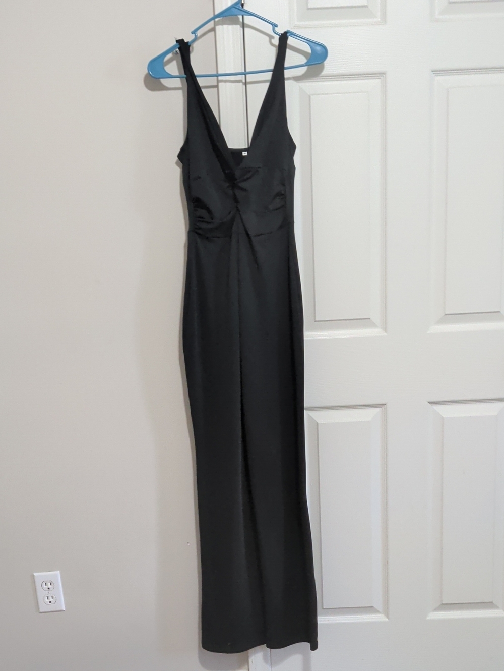 Elegant Sleeveless Sexy V Neck Casual Long Wide Leg Pants Belt, Medium, Black - Picture 5 of 9